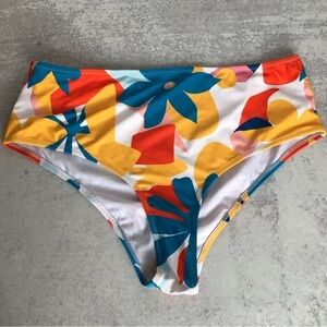 Beachsissi Colorful Floral Bikini Bottom Size Large